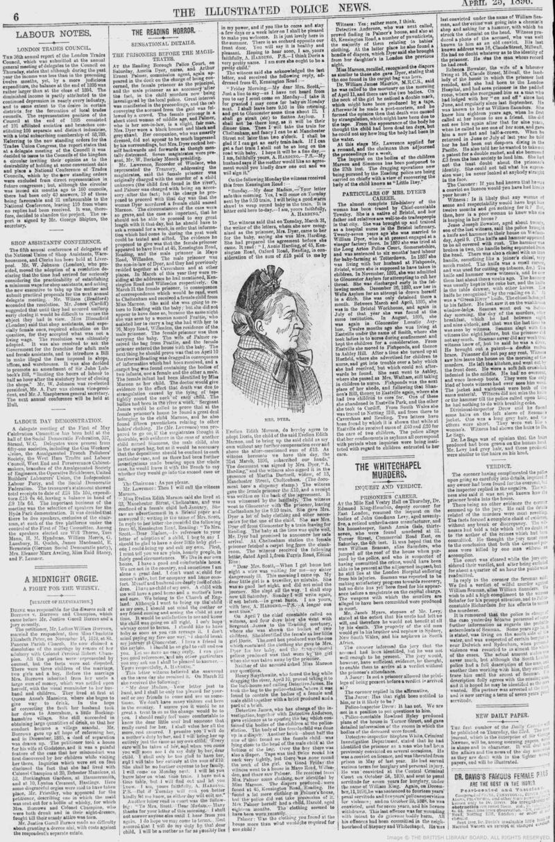 A newspaper report about Amelia Dyer