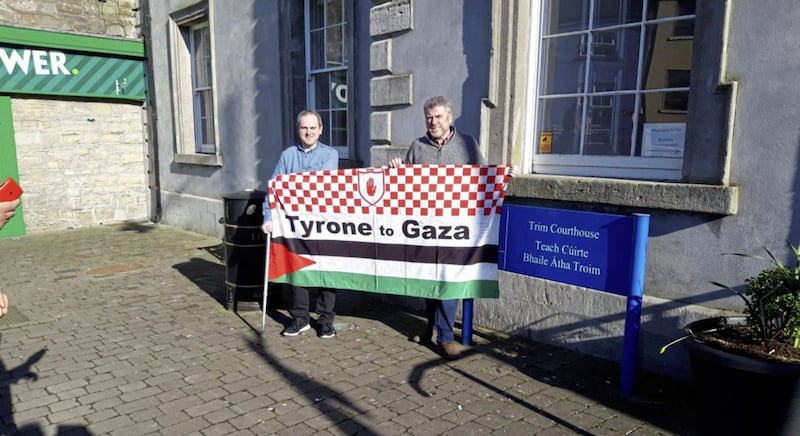 Pro-Palestinian campaigner John Hurson (right) with Paddy Reilly 