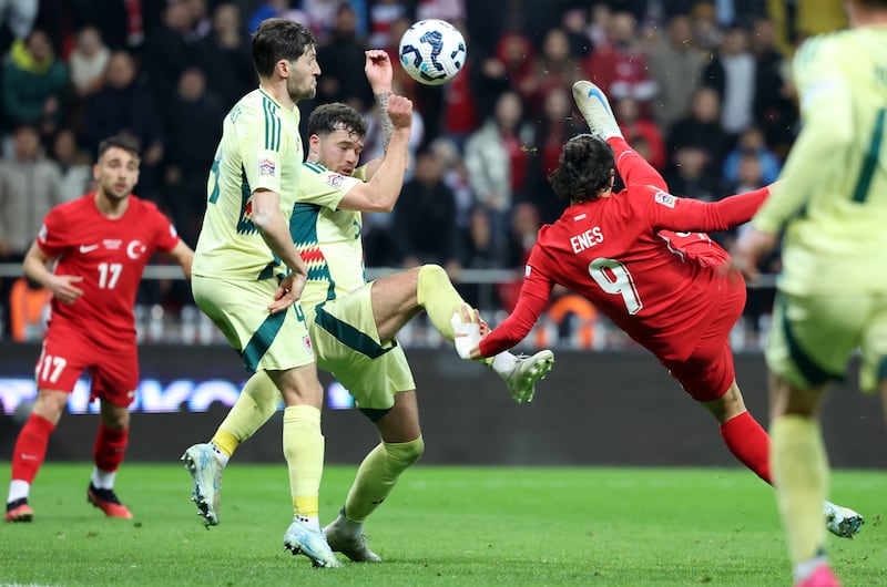 Wales battled hard for a point in Turkey on Saturday but used up a lot of energy in doing so (Huseyin Yavuz/Dia Photo via AP)