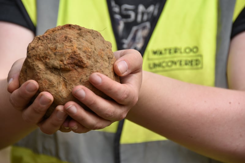 A number of items were found at the site, including cannon balls