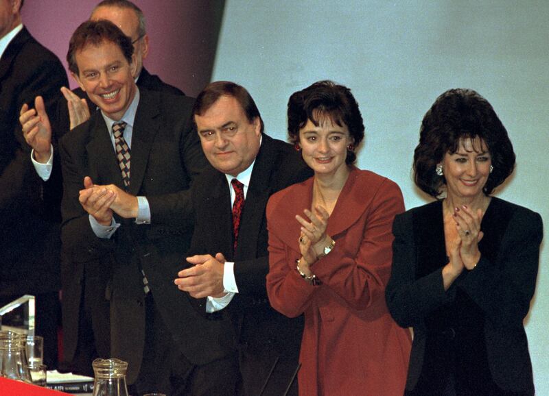 Tony Blair and John Prescott with their wives at the Labour Party conference