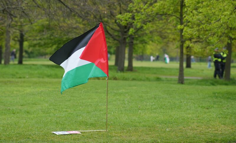 A Palestinian flag in Hyde Park