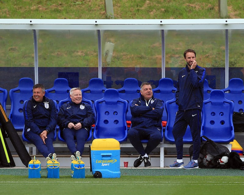 Former England manager Sam Allardyce (third left) was in the job before Gareth Southgate (right) took over