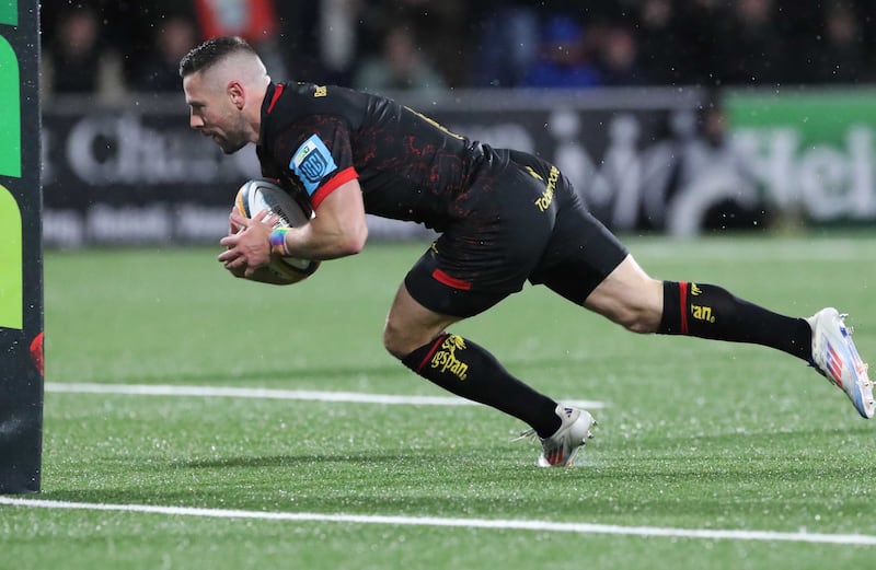 Ulster Rugby John Cooney scores a try against  Connacht   during Saturday nightÕs  BKT United Rugby Championship match at Kingspan Stadium.
Picture by Brian Little