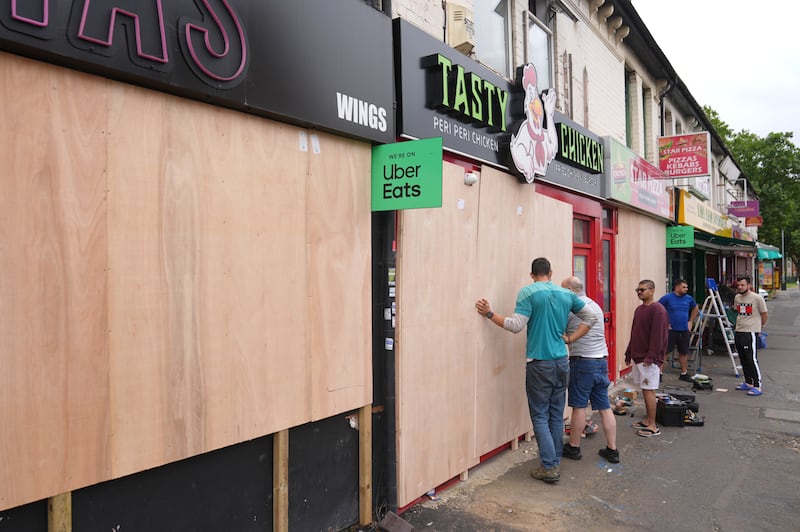 Shops have closed early and removed valuables ahead of expected rioting