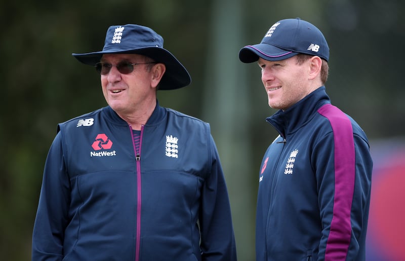 Trevor Bayliss, left, and Eoin Morgan transformed England’s white-ball fortunes after the 2015 World Cup