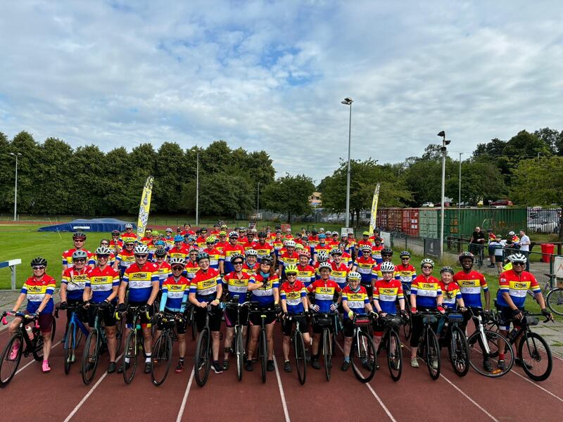 Dozens of riders gathered for the start of the 2024 Jo Cox Way event