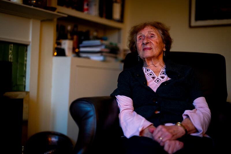 Holocaust survivor Susan Pollack poses for portraits in her north London home after an interview with the PA news agency ahead of Holocaust Memorial Day. Picture date: Wednesday January 15, 2025. PA Photo. See PA story MEMORIAL Holocaust Pollack. Photo credit should read: Jordan Pettitt/PA Wire