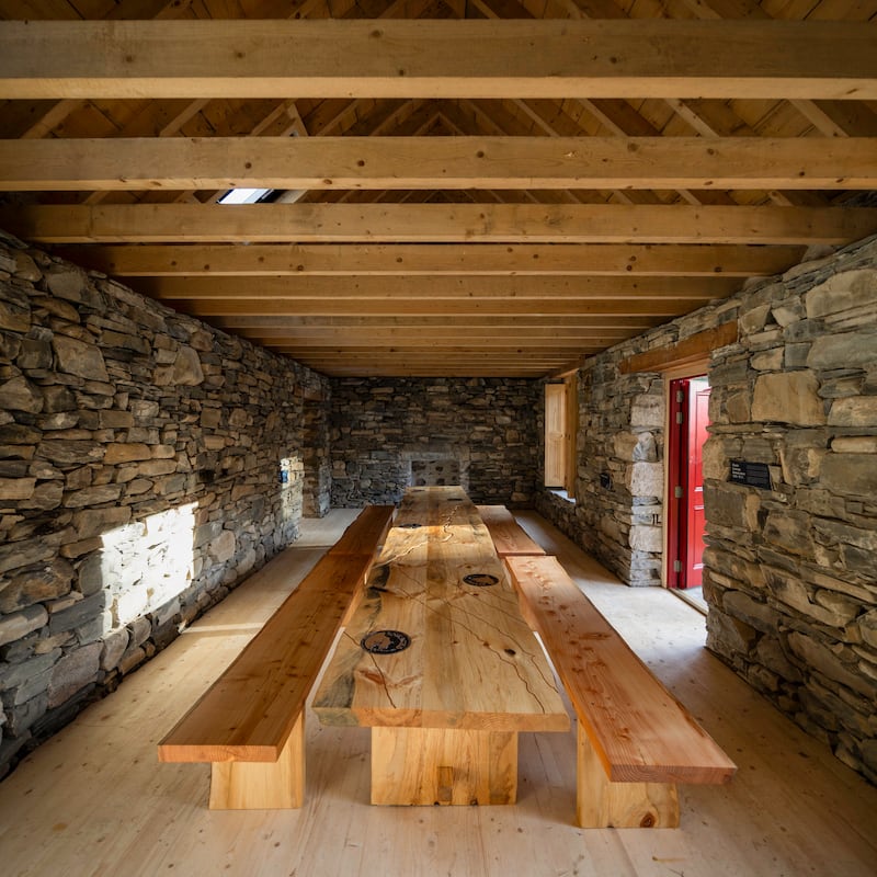 The interior of the cottage has been restored