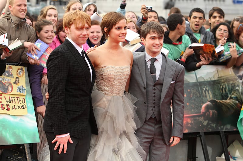 Rupert Grint, Emma Watson and Daniel Radcliffe at the world premiere of Harry Potter And The Deathly Hallows: Part 2