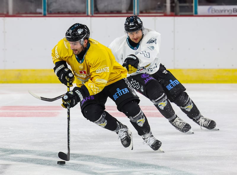 Belfast Giants during Thursday morning practice ahead of the new season at the SSE Arena, Belfast. Photo by William Cherry/Presseye