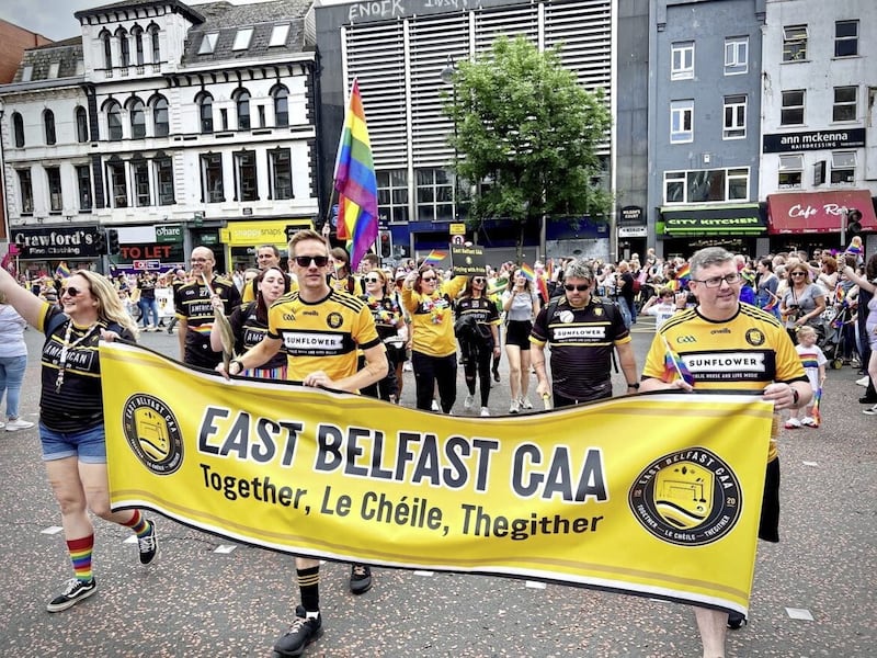 East Belfast GAA take part in the pride parade. Picture: Mal McCann.