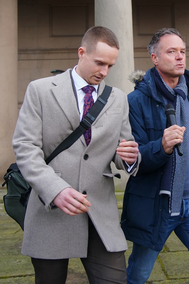 David Elliot Shuttleworth, 34, leaving Chester Crown Court where he was fined £6,500 and ordered to complete 250 hours’ unpaid community service