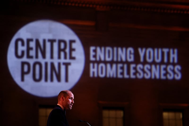 The Prince of Wales speaks during the Centrepoint Awards