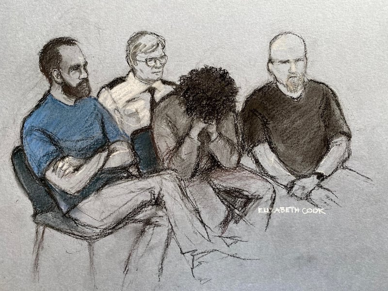 A court sketch of Axel Rudakubana, who appeared via videolink at Westminster Magistrates’ Court on Wednesday