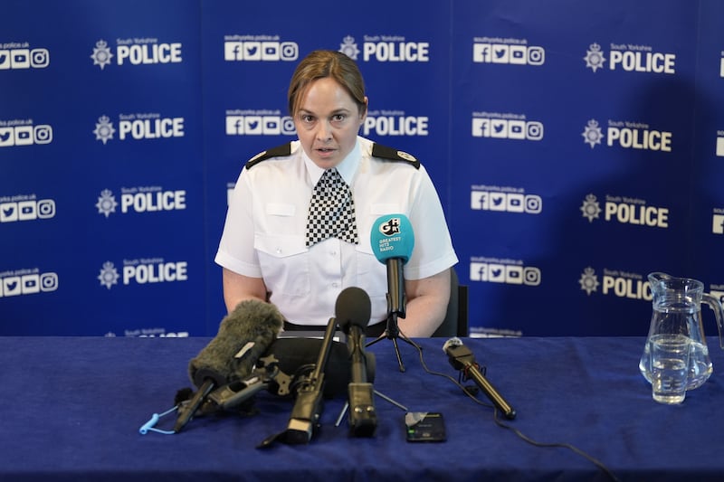 South Yorkshire Police Assistant Chief Constable Lindsey Butterfield speaking at the force’s headquarters in Sheffield Danny Lawson/PA)