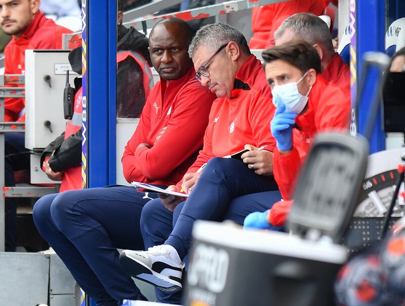 Osian Roberts (second left) worked as Patrick Viera’s assistant at Crystal Palace