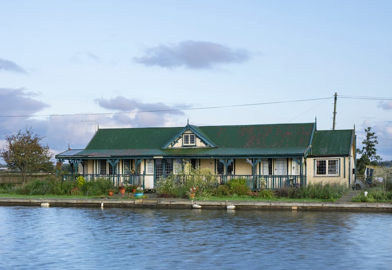 The waterside chalet Tower View on the River Thurne at Potter Heigham, Norfolk.