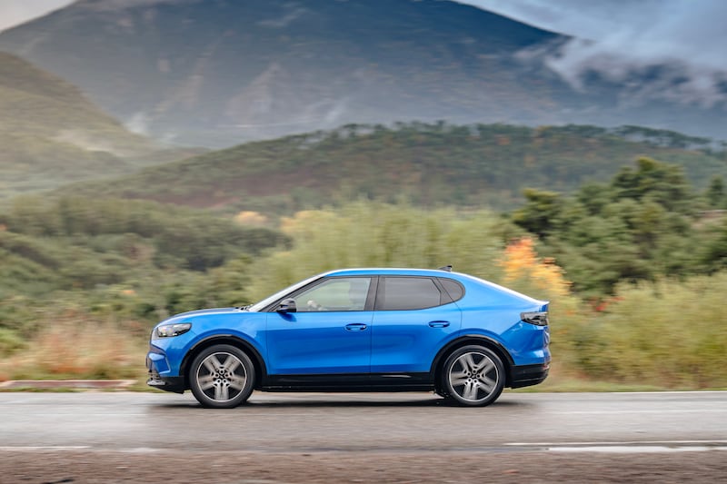 The Capri looks from some angles like a Polestar 2. (Ford)