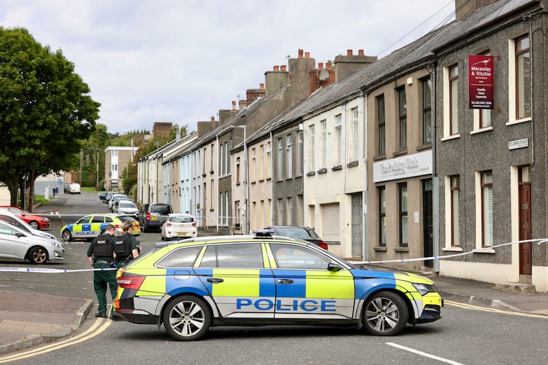 PACEMAKER BELFAST 16/08/2024
Shots have been fired and a car set alight in Larne in incidents which the BBC understands police are treating as linked.
In the early hours of Friday morning police received a report that shots had been fired at a house in St John's Place in the County Antrim town.
A short time later a report was received that a car had been set on fire in nearby Hampton Crescent, trapping five people inside a property.
Police are treating that incident as arson with intent to endanger life.
Emergency services including the fire brigade attended and the occupants of the property were evacuated safely.
Photo Stephen Davison/Pacemaker