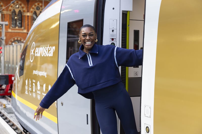 Former Team GB athlete Perri Shakes-Drayton joined Dame Jessica Ennis-Hill and Maisie Summers-Newton to unveil a golden Eurostar train