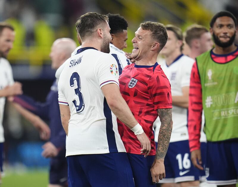 Kieran Trippier (right) was replaced by Luke Shaw at half-time against the Netherlands