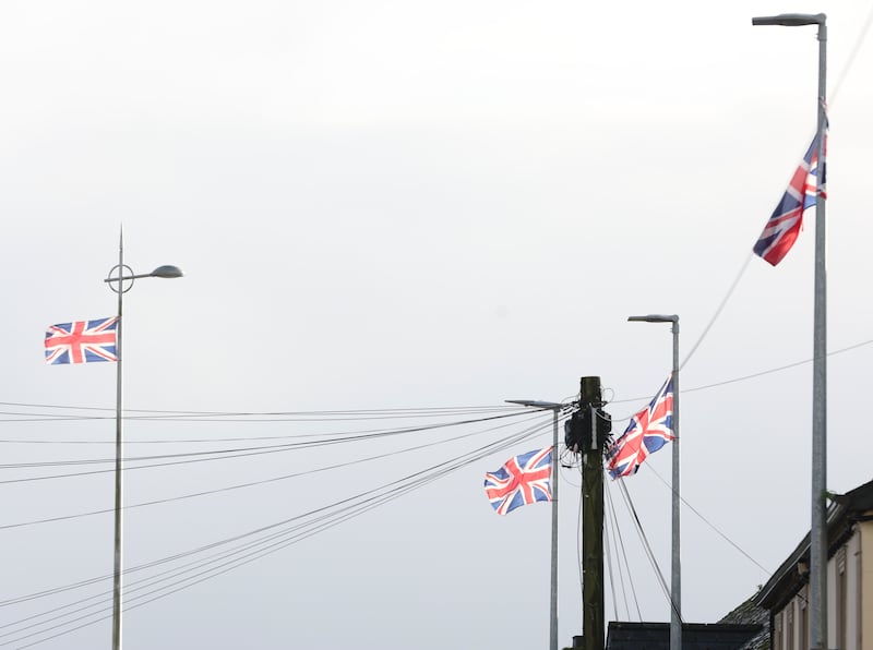 Flags in the Co Tyrone town of Castlederg. PICTURE: MAL MCCANN