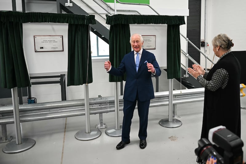 The King unveiled plaques marking the opening of the first two Coronation Food Project hubs, one in person in south-east London and the other virtually in Knowsley, Merseyside