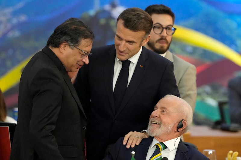 Brazil’s president Luiz Inacio Lula da Silva, bottom right, was hosting the final day of the G20 summit in Rio de Janeiro (Eraldo Peres/AP)