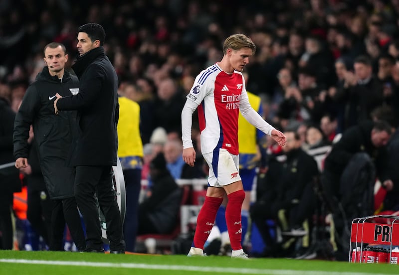 Arsenal’s Martin Odegaard was unable to make an impact