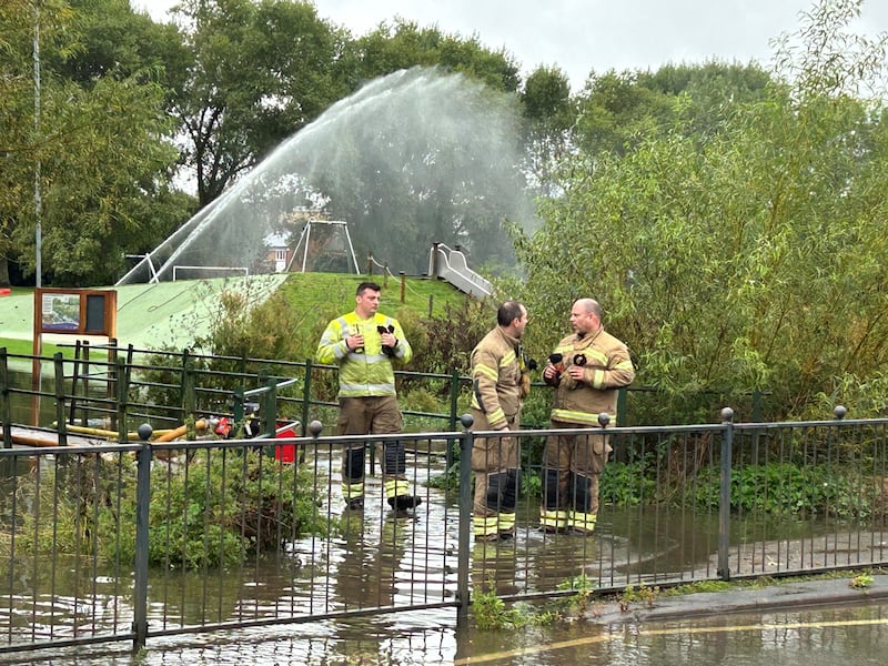 Firefighters pumped water out of homes in Hitchin