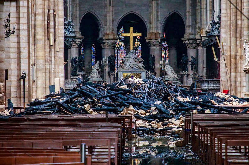 Notre Dame was damaged in a fire in 2019 (Christophe Petit Tesson, Pool via AP)