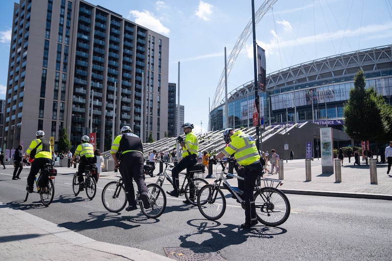 Police officers outside Wembley Stadium