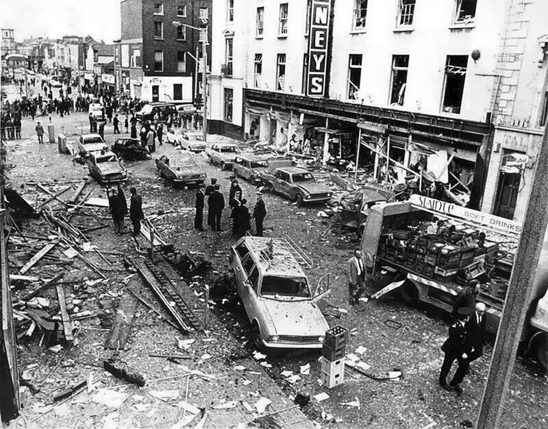 The aftermath of the second Dublin bomb, which exploded on Talbot Street at 5.31pm, just three minutes after the first attack in Parnell Street