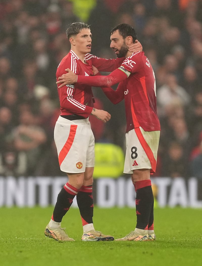 Alejandro Garnacho (left) and Bruno Fernandes were on the scoresheet for United