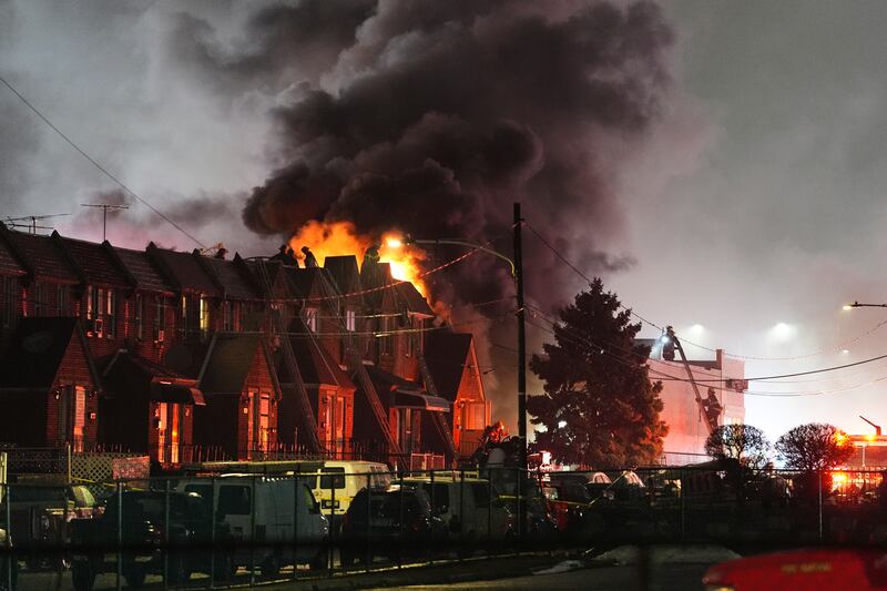 First responders work at the scene after of the crash (Matt Rourke/AP)