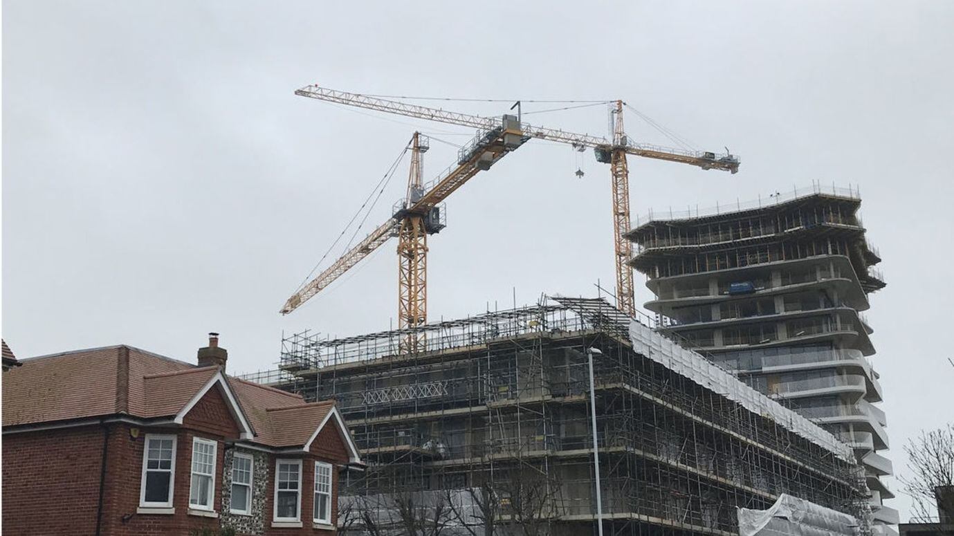 Sussex Police said they have received several reports about the whirling crane but confirmed there is no cause for concern.