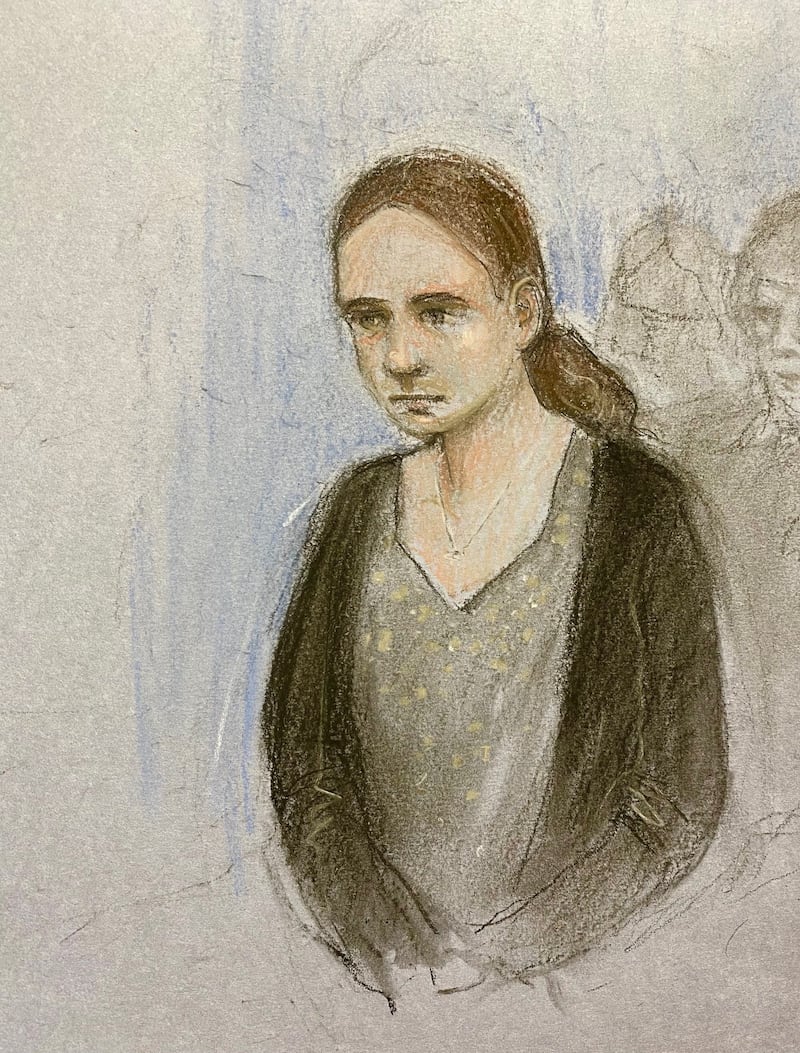 Court artist sketch of Scarlett Jenkinson