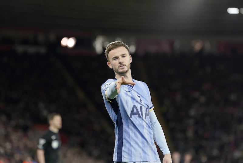 James Maddison celebrated scoring Tottenham’s first goal