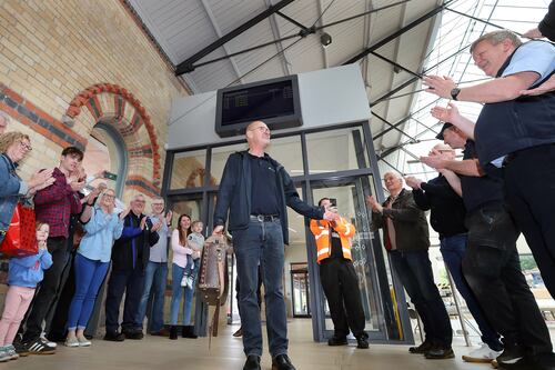 Brian ‘Kipper’ Robinson drives Derry train one last time before retirement