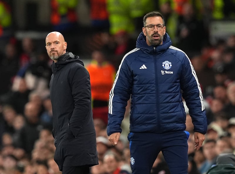 Ruud Van Nistelrooy, right, has been Erik ten Hag’s assistant this season