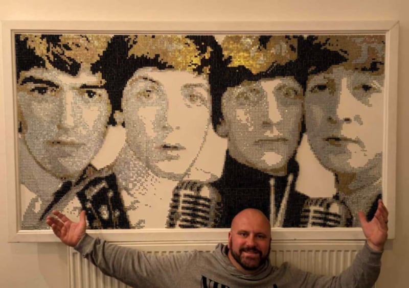 Mr Timby said he particularly enjoyed creating the guitar head and microphones in his Beatles screw art