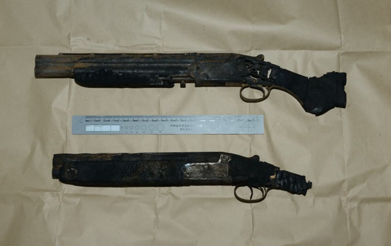 Two sawn-off shotguns were recovered