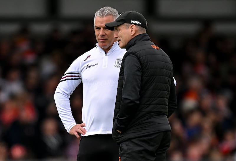 Kieran McGeeney and Padraic Joyce go head-to-head when Armagh and Galway meet in the All-Ireland final. Picture: Sportsfile