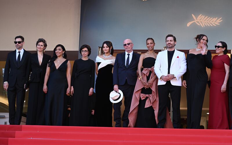 The cast and team behind Emilia Perez at the 77th Cannes Film Festival