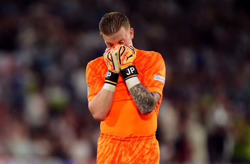 England goalkeeper Jordan Pickford during the Group C match against Slovenia