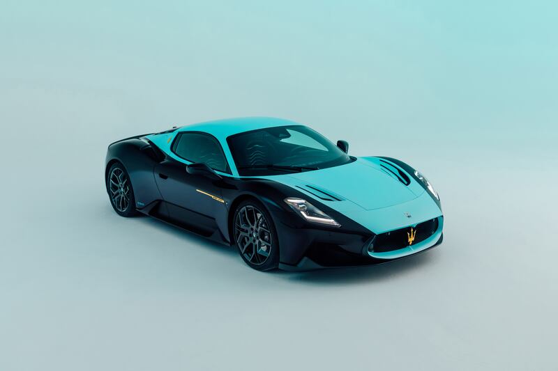 The Legend edition has the same colours as the MC12 Vitaphone racing car. (Maserati)