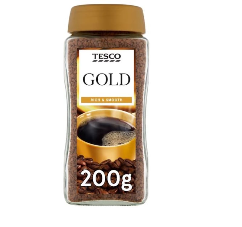 Jar of Tesco Gold instant coffee