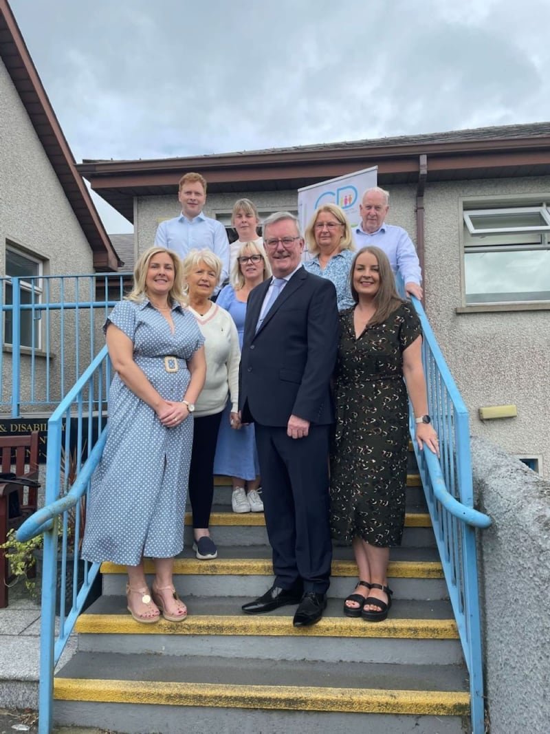 Health Minister Mike Nesbitt with GPs, practice staff and family members at Rathkeeland House Surgery, Crossmaglen. PICTURE: DEPARTMENT OF HEALTH
