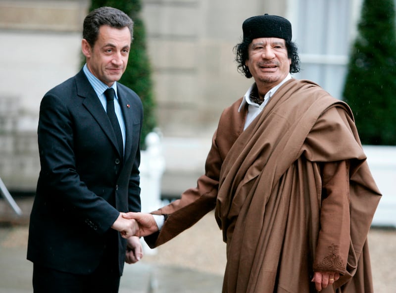 Sarkozy and Gaddafi met in France in 2007 (AP)